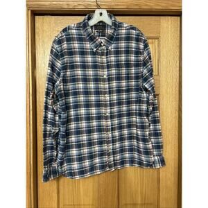 Jachs New York Men's Long Sleeve Button Up Brushed Flannel Shirt Plaid Size XL